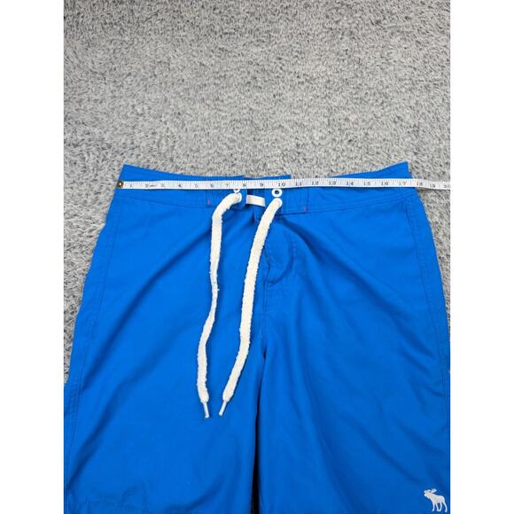 Abercrombie & Fitch Shorts Men Large Blue Trunks Surf Summer Beach Drawstring - Picture 5 of 9